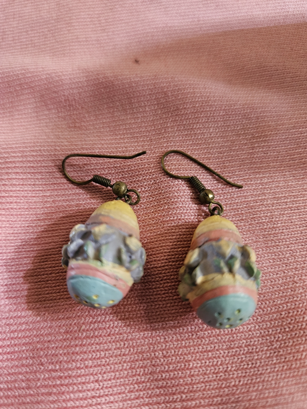 Vintage Easter Egg Handcrafted Dangle Earrings